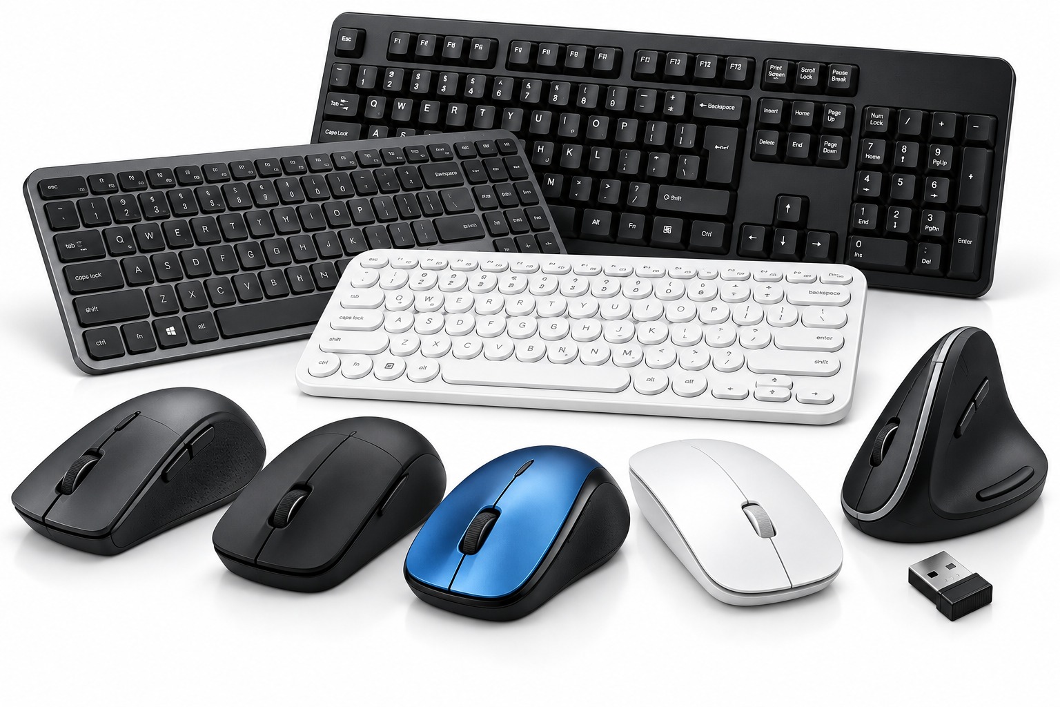 Teclados y mouse para computadoras de oficina