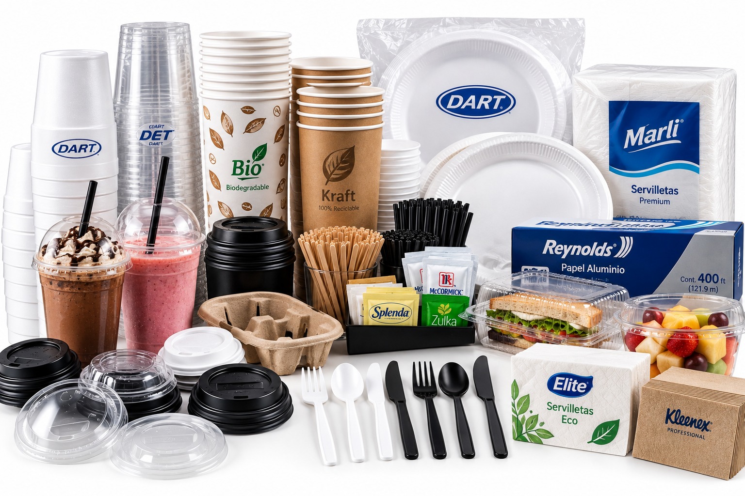 Productos desechables para cafetería de oficina