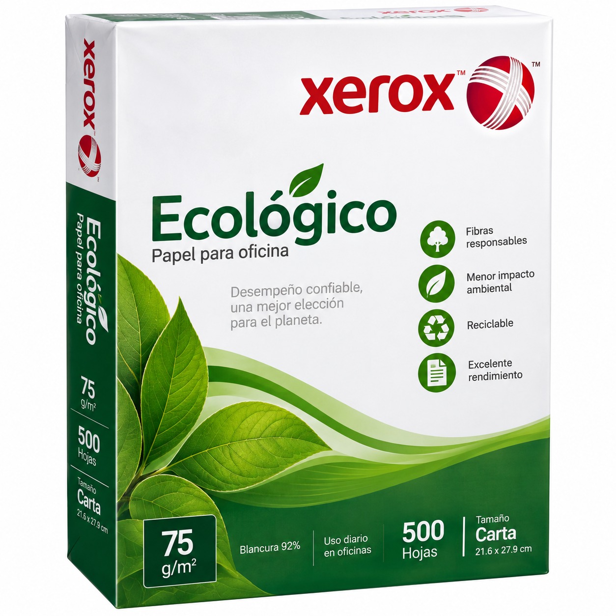 Papel Xerox ecológico carta para oficina