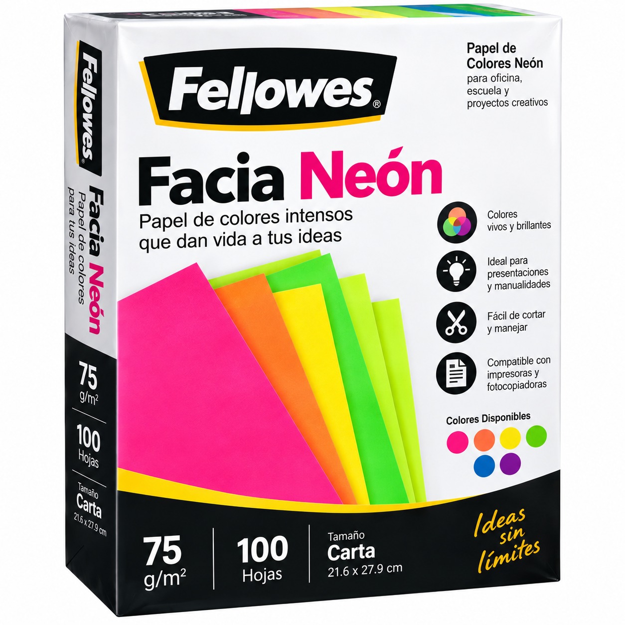 PAPEL FACIA COLORES NEON
